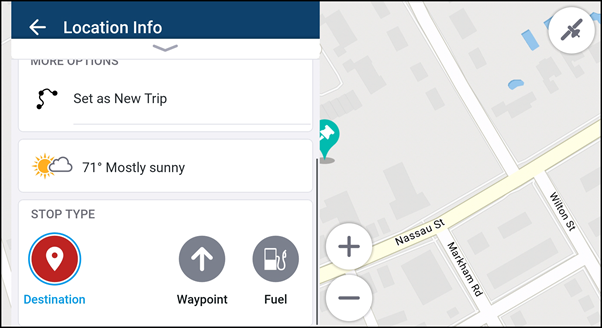 Fuel stop icon setting