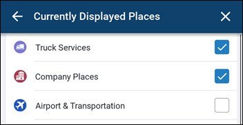 Currently Displayed Places