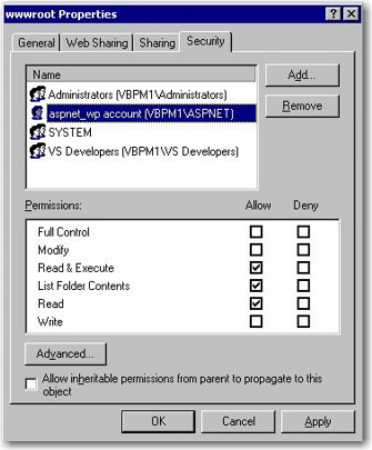 IIS Setup Screenshot
